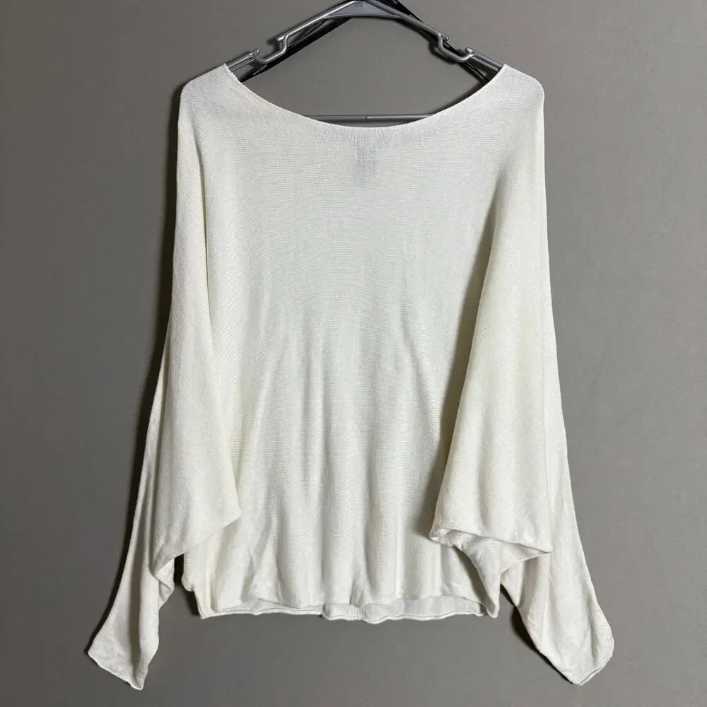 Marciano Wool Relaxed Slouchy‎ Coastal Dainty Batwing Sweater XS White Cream